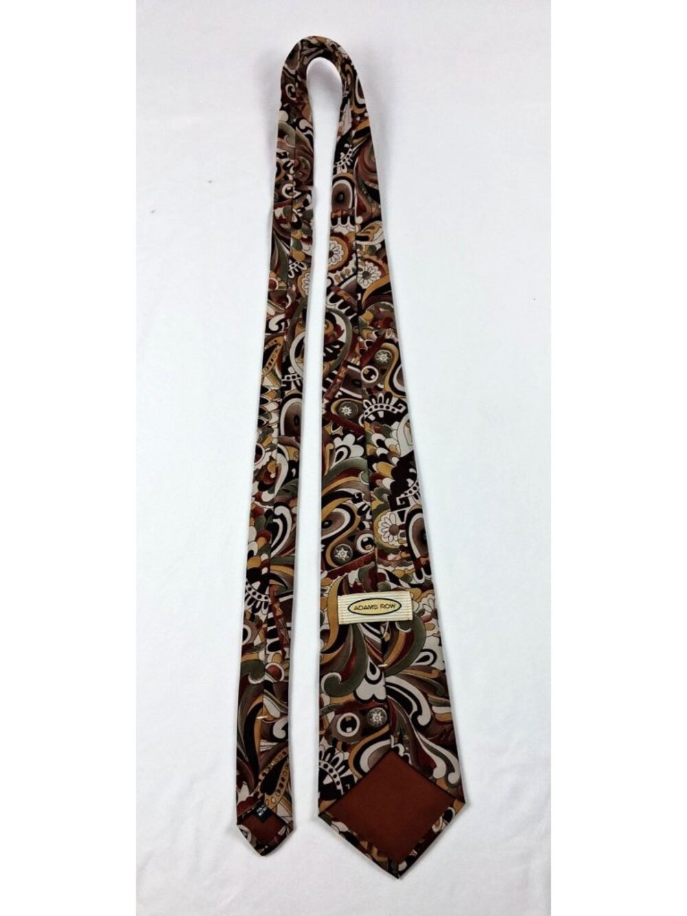 Vintage Adams Row Mens Paisley Abstract Floral Tie Multicolor 57" L - Picture 8 of 10